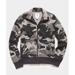 Flint Park Court Jacket Tennis Black Camo Active Organic Cotton Full Zip NWT S